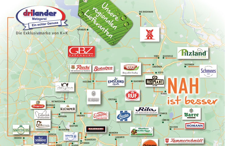 Unsere regionalen Lieferanten, einmal auch in Ihrer N&auml;he